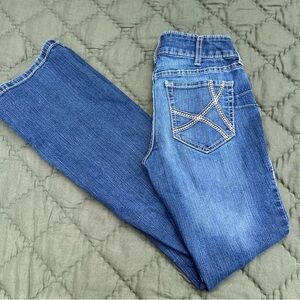 Ariat Women's Boot Cut Blue Jeans with Embellished Pockets